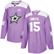 Wholesale Cheap Adidas Stars #15 Bobby Smith Purple Authentic Fights Cancer Stitched NHL Jersey