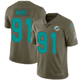 Wholesale Cheap Nike Dolphins #91 Cameron Wake Olive Men\'s Stitched NFL Limited 2017 Salute to Service Jersey