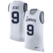 Wholesale Cheap Nike Cowboys #9 Tony Romo White Men's Stitched NFL Limited Rush Tank Top Jersey