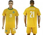 Wholesale Cheap Cote d'lvoire #21 Giovanni Home Soccer Country Jersey
