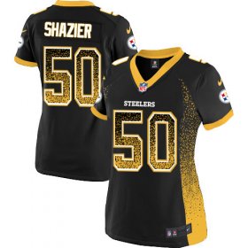 Wholesale Cheap Nike Steelers #50 Ryan Shazier Black Team Color Women\'s Stitched NFL Elite Drift Fashion Jersey