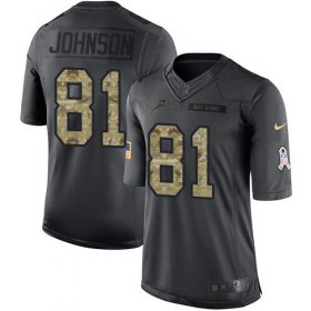 Wholesale Cheap Nike Lions #81 Calvin Johnson Black Youth Stitched NFL Limited 2016 Salute to Service Jersey