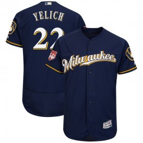 Wholesale Cheap Brewers #22 Christian Yelich Navy 2019 Spring Training Flex Base Stitched MLB Jersey