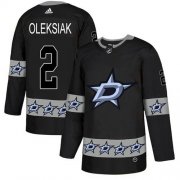 Cheap Adidas Stars #2 Jamie Oleksiak Black Authentic Team Logo Fashion Stitched NHL Jersey