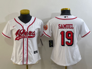 Wholesale Cheap Women's San Francisco 49ers #19 Deebo Samuel White Color Rush With Patch Cool Base Stitched Baseball Jersey