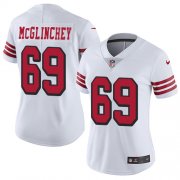 Wholesale Cheap Nike 49ers #69 Mike McGlinchey White Rush Women's Stitched NFL Vapor Untouchable Limited Jersey
