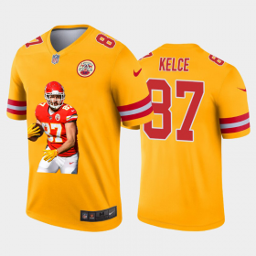 Cheap Kansas City Chiefs #87 Travis Kelce Nike Team Hero Vapor Limited NFL Jersey Yellow
