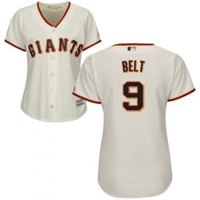 Wholesale Cheap Giants #9 Brandon Belt Cream Home Women\'s Stitched MLB Jersey