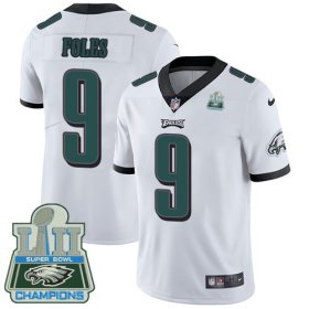Wholesale Cheap Nike Eagles #9 Nick Foles White Super Bowl LII Champions Men\'s Stitched NFL Vapor Untouchable Limited Jersey
