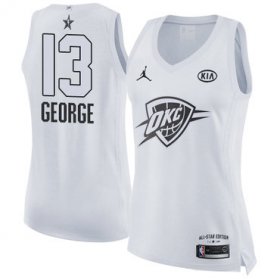 Wholesale Cheap Nike Oklahoma City Thunder #13 Paul George White Women\'s NBA Jordan Swingman 2018 All-Star Game Jersey