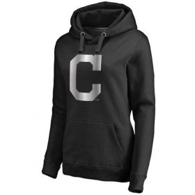 Wholesale Cheap Women\'s Cleveland Indians Platinum Collection Pullover Hoodie Black