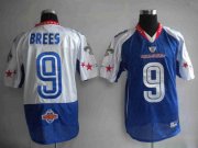 Wholesale Cheap Saints #9 Drew Brees 2010 Blue Pro Bowl Stitched NFL Jersey