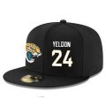 Wholesale Cheap Jacksonville Jaguars #24 T.J. Yeldon Snapback Cap NFL Player Black with White Number Stitched Hat