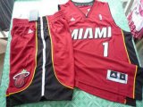 Wholesale Cheap Miami Heat 1 Bosh red swingman Basketball Suit