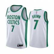 Wholesale Cheap Nike Celtics #7 Jaylen Brown White NBA Swingman 2020-21 City Edition Jersey