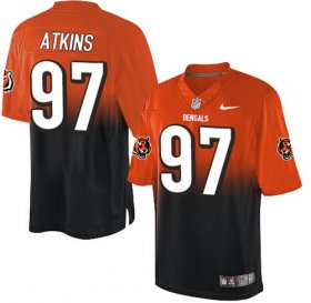 Wholesale Cheap Nike Bengals #97 Geno Atkins Orange/Black Men\'s Stitched NFL Elite Fadeaway Fashion Jersey