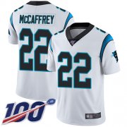 Wholesale Cheap Nike Panthers #22 Christian McCaffrey White Men's Stitched NFL 100th Season Vapor Limited Jersey