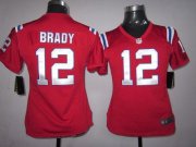Wholesale Cheap Nike Patriots #12 Tom Brady Red Alternate Women's Stitched NFL Elite Jersey