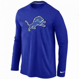 Wholesale Cheap Nike Detroit Lions Logo Long Sleeve T-Shirt Blue