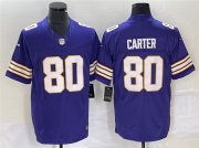 Wholesale Cheap Men's Minnesota Vikings #80 Cris Carter Purple 2023 F.U.S.E. Vapor Untouchable Limited Stitched Jersey