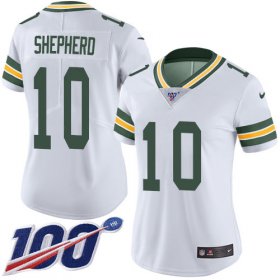 Wholesale Cheap Nike Packers #10 Darrius Shepherd White Women\'s Stitched NFL 100th Season Vapor Untouchable Limited Jersey
