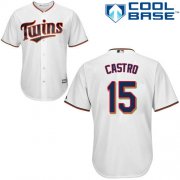 Wholesale Cheap Twins #15 Jason Castro White Cool Base Stitched MLB Jersey
