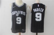 Wholesale Cheap Men's San Antonio Spurs #9 Tony Parker Black 2017-2018 Nike Swingman Stitched NBA Jersey