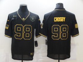 Wholesale Cheap Men\'s Las Vegas Raiders #98 Maxx Crosby Black Gold 2020 Salute To Service Stitched NFL Nike Limited Jersey