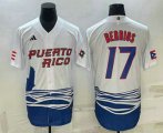Cheap Men's Puerto Rico Baseball #17 Jose Berrios 2023 White World Baseball Classic Stitched Jerseys