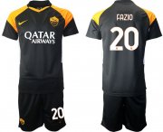 Wholesale Cheap Men 2020-2021 club Roma away 20 black Soccer Jerseys