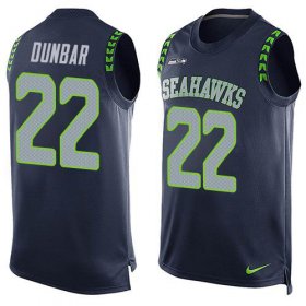 Wholesale Cheap Nike Seahawks #22 Quinton Dunbar Steel Blue Team Color Men\'s Stitched NFL Limited Tank Top Jersey