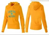 Wholesale Cheap Women's Green Bay Packers Heart & Soul Pullover Hoodie Yellow