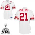 Wholesale Cheap Giants #21 Kenny Phillips White Super Bowl XLVI Embroidered NFL Jersey