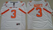 Wholesale Cheap Men's Clemson Tigers #3 Artavis Scott White Stitched NCAA Nike 2016 College Football Jersey
