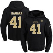 Wholesale Cheap Nike Saints #41 Alvin Kamara Black Name & Number Pullover NFL Hoodie