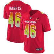 Wholesale Cheap Nike Bengals #46 Clark Harris Red Men's Stitched NFL Limited AFC 2018 Pro Bowl Jersey
