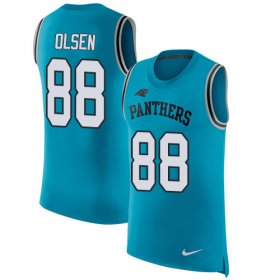 Wholesale Cheap Nike Panthers #88 Greg Olsen Blue Alternate Men\'s Stitched NFL Limited Rush Tank Top Jersey
