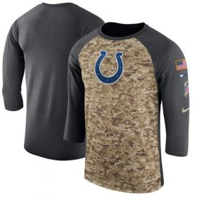 Wholesale Cheap Men\'s Indianapolis Colts Nike Camo Anthracite Salute to Service Sideline Legend Performance Three-Quarter Sleeve T-Shirt