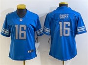 Cheap Women's Detroit Lions #16 Jared Goff Blue Vapor Limited Stitched Football Jersey(Run Smaller)