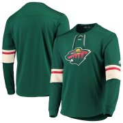 Wholesale Cheap Minnesota Wild adidas Platinum Long Sleeve Jersey T-Shirt Green