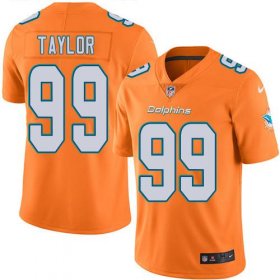 Wholesale Cheap Nike Dolphins #99 Jason Taylor Orange Men\'s Stitched NFL Limited Rush Jersey
