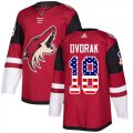 Wholesale Cheap Adidas Coyotes #18 Christian Dvorak Maroon Home Authentic USA Flag Stitched NHL Jersey