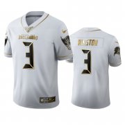 Wholesale Cheap Tampa Bay Buccaneers #3 Jameis Winston Men's Nike White Golden Edition Vapor Limited NFL 100 Jersey