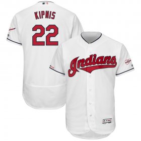 Wholesale Cheap Cleveland Indians #22 Jason Kipnis Majestic Home 2019 All-Star Game Patch Flex Base Player Jersey White