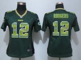 Wholesale Cheap Nike Packers #12 Aaron Rodgers Green Team Color Women's Stitched NFL Elite Strobe Jersey