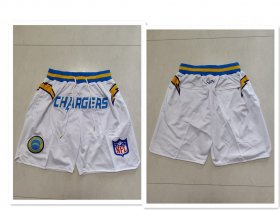 Wholesale Men\'s Los Angeles Chargers White Just Don Swingman Shorts