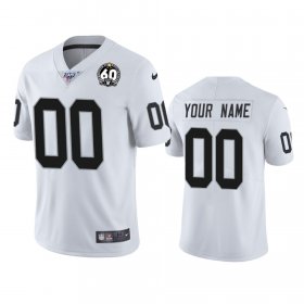 Wholesale Cheap Nike Raiders Custom White 60th Anniversary Vapor Limited Stitched NFL 100th Season Jersey