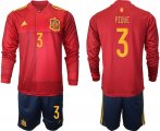 Wholesale Cheap Men 2021 European Cup Spain home Long sleeve 3 soccer jerseys