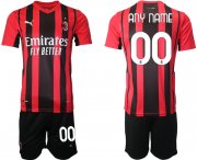 Wholesale Cheap Men 2021-2022 Club AC Milan home red customized Soccer Jersey