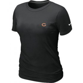 Wholesale Cheap Women\'s Nike Chicago Bears Chest Embroidered Logo T-Shirt Black